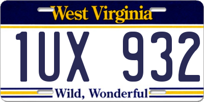 WV license plate 1UX932