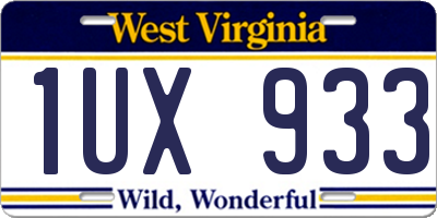 WV license plate 1UX933