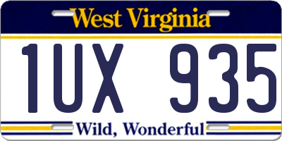 WV license plate 1UX935