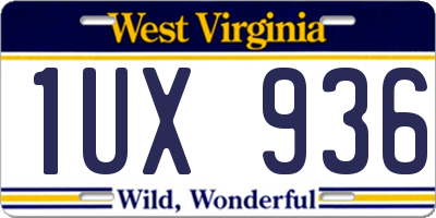 WV license plate 1UX936
