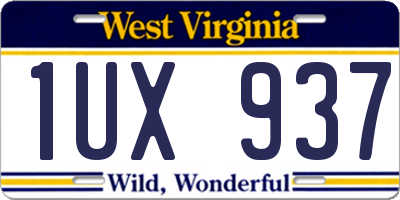 WV license plate 1UX937