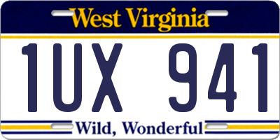 WV license plate 1UX941