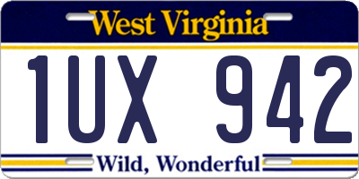 WV license plate 1UX942