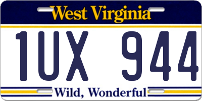 WV license plate 1UX944