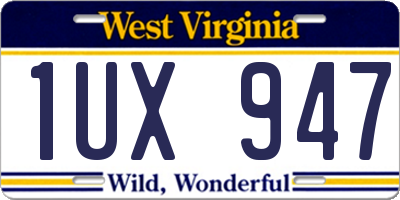 WV license plate 1UX947