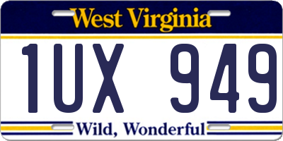 WV license plate 1UX949