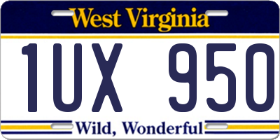 WV license plate 1UX950
