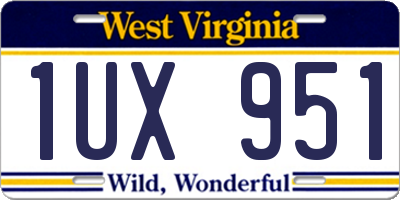 WV license plate 1UX951