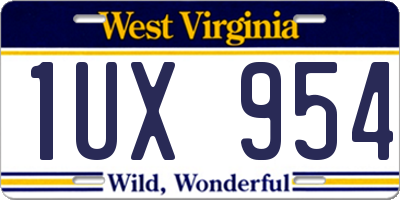 WV license plate 1UX954