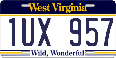 WV license plate 1UX957