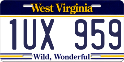 WV license plate 1UX959