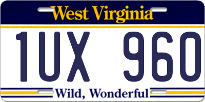 WV license plate 1UX960
