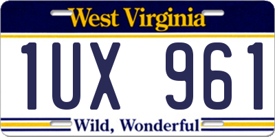 WV license plate 1UX961