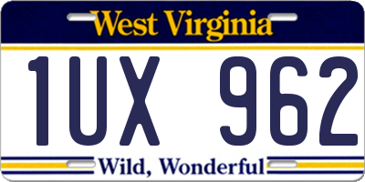 WV license plate 1UX962