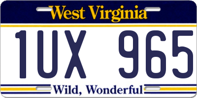 WV license plate 1UX965