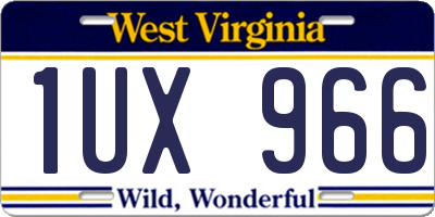 WV license plate 1UX966