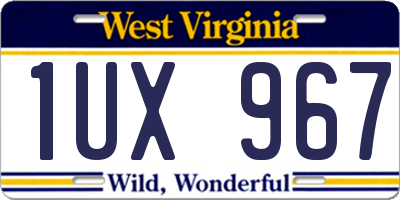 WV license plate 1UX967