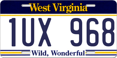 WV license plate 1UX968