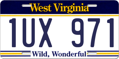 WV license plate 1UX971