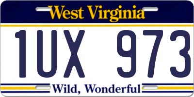WV license plate 1UX973