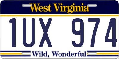 WV license plate 1UX974