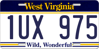WV license plate 1UX975