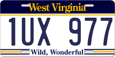 WV license plate 1UX977