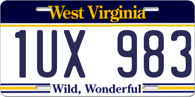 WV license plate 1UX983
