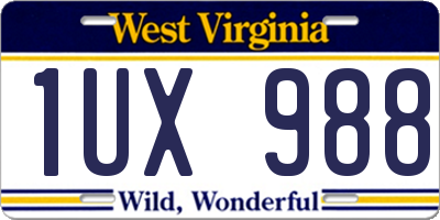 WV license plate 1UX988