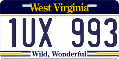 WV license plate 1UX993