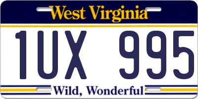 WV license plate 1UX995