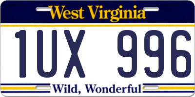 WV license plate 1UX996