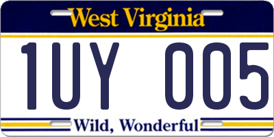 WV license plate 1UY005