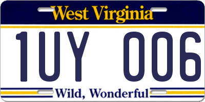 WV license plate 1UY006