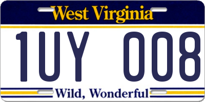 WV license plate 1UY008