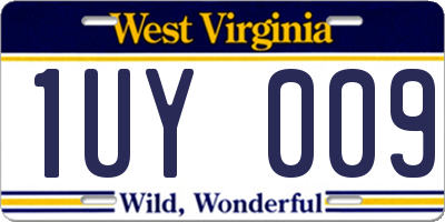 WV license plate 1UY009