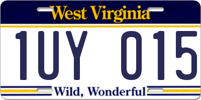 WV license plate 1UY015