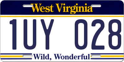 WV license plate 1UY028