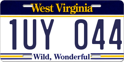 WV license plate 1UY044