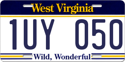 WV license plate 1UY050