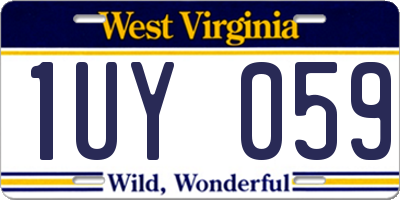 WV license plate 1UY059