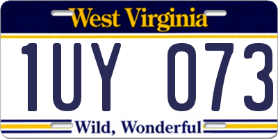 WV license plate 1UY073
