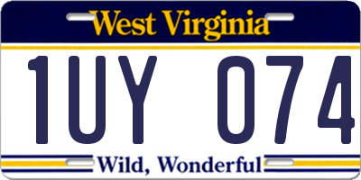 WV license plate 1UY074