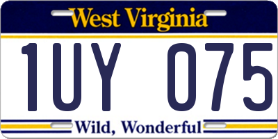 WV license plate 1UY075