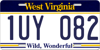 WV license plate 1UY082