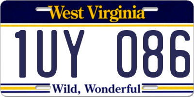 WV license plate 1UY086