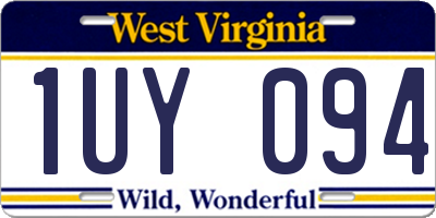 WV license plate 1UY094