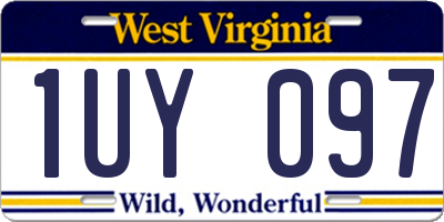 WV license plate 1UY097