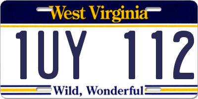 WV license plate 1UY112