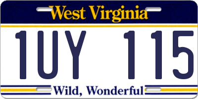 WV license plate 1UY115